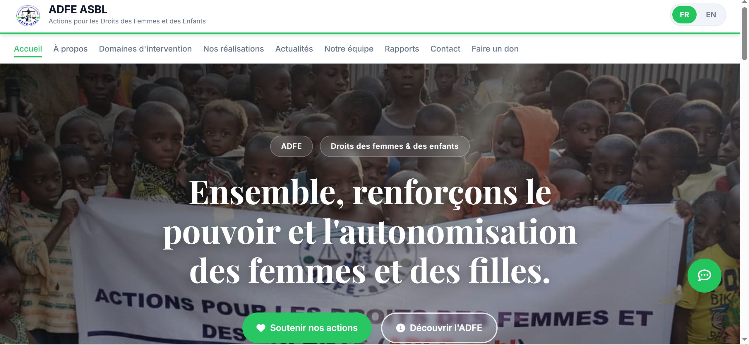 ADFE ASBL - Site institutionnel