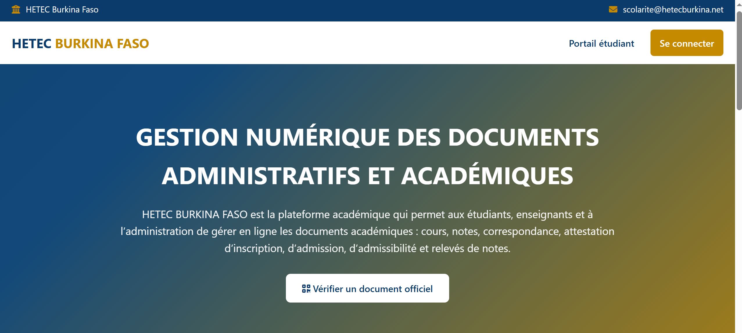 HETEC Burkina Faso - Plateforme académique